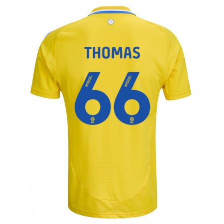 Kandiny Heren Luca Thomas #66 Geel Blauw Uitshirt Uittenue 2024/25 T-Shirt