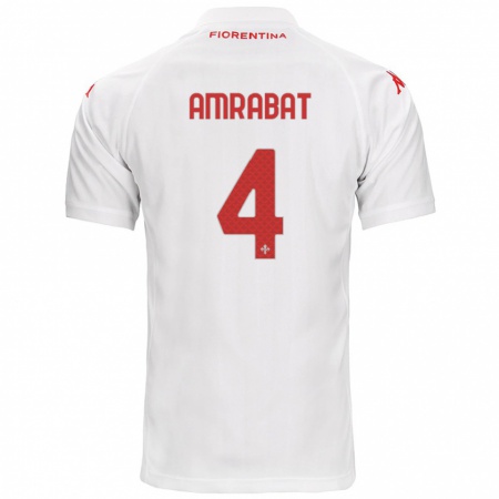 Kandiny Uomo Maglia Sofyan Amrabat #4 Bianco Kit Gara Away 2024/25 Maglietta