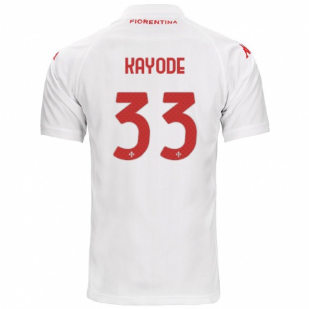 Kandiny Uomo Maglia Michael Kayode #33 Bianco Kit Gara Away 2024/25 Maglietta