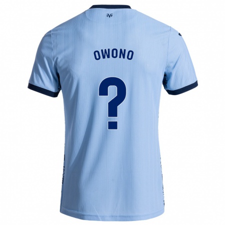 Kandiny Hombre Camiseta Roberto Owono #0 Azul Cielo 2ª Equipación 2024/25 La Camisa