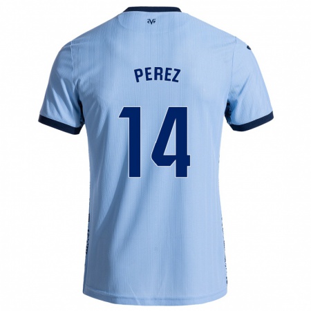 Kandiny Heren Nerea Pérez #14 Hemelsblauw Uitshirt Uittenue 2024/25 T-Shirt