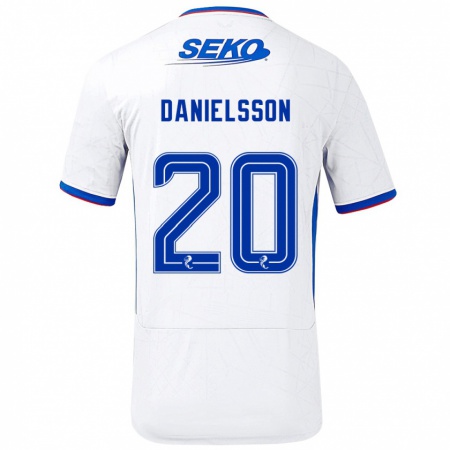 Kandiny Uomo Maglia Jenny Julia Danielsson #20 Bianco Blu Kit Gara Away 2024/25 Maglietta