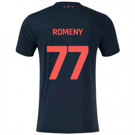 Kandiny Heren Ole Romeny #77 Zwart Rood Uitshirt Uittenue 2024/25 T-Shirt