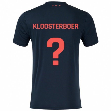 Kandiny Heren Per Kloosterboer #0 Zwart Rood Uitshirt Uittenue 2024/25 T-Shirt