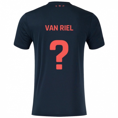 Kandiny Heren Jesper Van Riel #0 Zwart Rood Uitshirt Uittenue 2024/25 T-Shirt