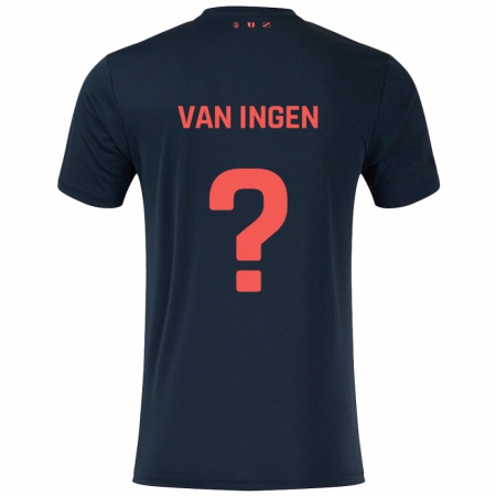 Kandiny Heren Thijs Van Ingen #0 Zwart Rood Uitshirt Uittenue 2024/25 T-Shirt