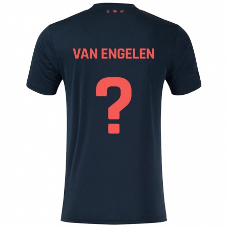 Kandiny Heren Mats Van Engelen #0 Zwart Rood Uitshirt Uittenue 2024/25 T-Shirt