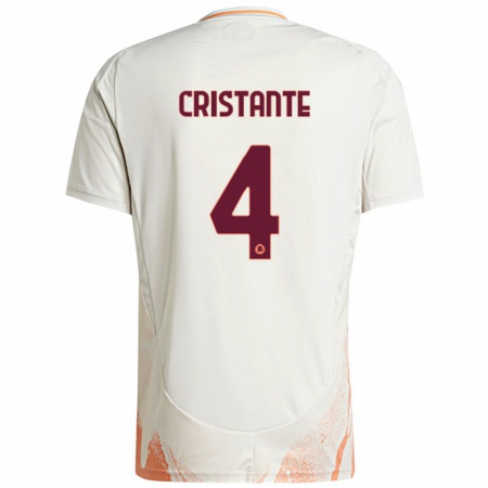 Kandiny Heren Bryan Cristante #4 Crème Wit Oranje Uitshirt Uittenue 2024/25 T-Shirt