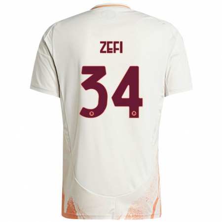 Kandiny Herren Kevin Zefi #34 Cremeweiß Orange Auswärtstrikot Trikot 2024/25 T-Shirt Österreich