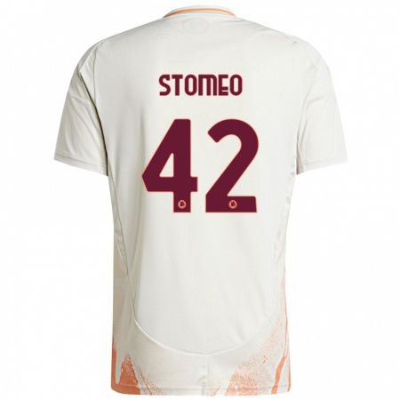 Kandiny Heren Giorgio Stomeo #42 Crème Wit Oranje Uitshirt Uittenue 2024/25 T-Shirt