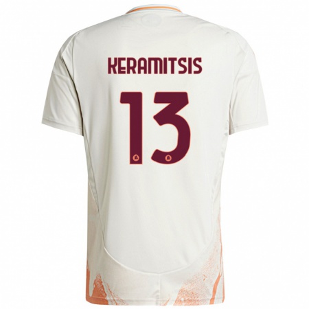 Kandiny Heren Dimitrios Keramitsis #13 Crème Wit Oranje Uitshirt Uittenue 2024/25 T-Shirt