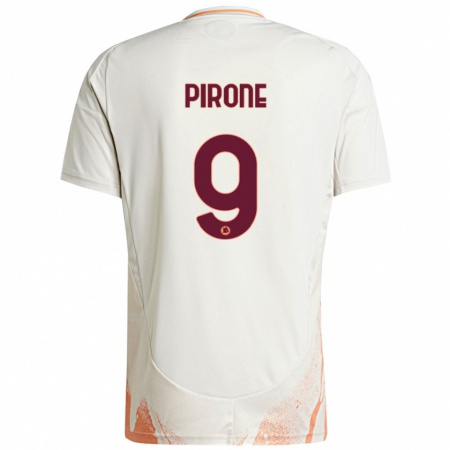 Kandiny Heren Valeria Pirone #9 Crème Wit Oranje Uitshirt Uittenue 2024/25 T-Shirt