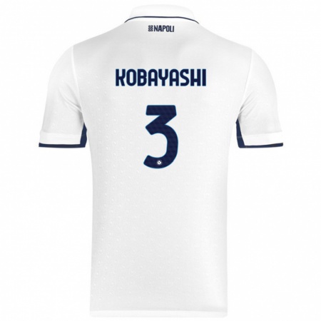 Kandiny Heren Miharu Kobayashi #3 Wit Koningsblauw Uitshirt Uittenue 2024/25 T-Shirt