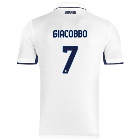 Kandiny Herren Giulia Giacobbo #7 Weiß Königsblau Auswärtstrikot Trikot 2024/25 T-Shirt Österreich