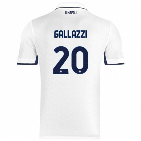 Kandiny Heren Valentina Gallazzi #20 Wit Koningsblauw Uitshirt Uittenue 2024/25 T-Shirt