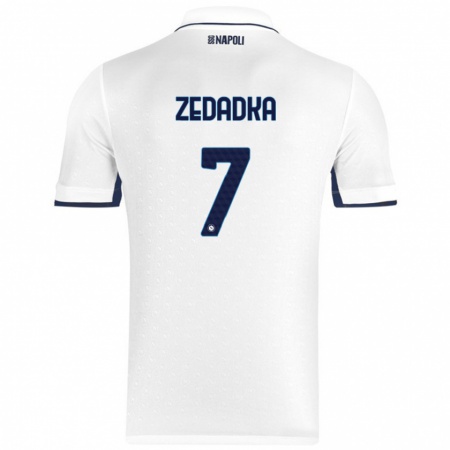 Kandiny Uomo Maglia Karim Zedadka #7 Bianco Blu Reale Kit Gara Away 2024/25 Maglietta