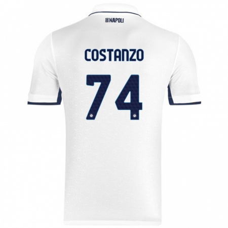 Kandiny Heren Davide Costanzo #74 Wit Koningsblauw Uitshirt Uittenue 2024/25 T-Shirt