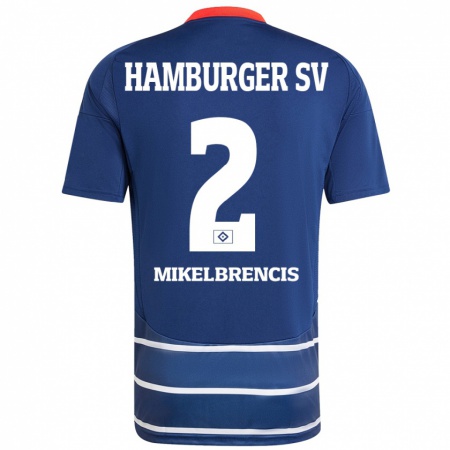 Kandiny Heren William Mikelbrencis #2 Donkerblauw Uitshirt Uittenue 2024/25 T-Shirt