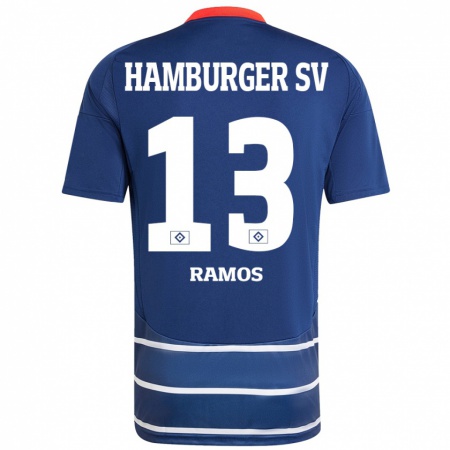 Kandiny Heren Guilherme Ramos #13 Donkerblauw Uitshirt Uittenue 2024/25 T-Shirt