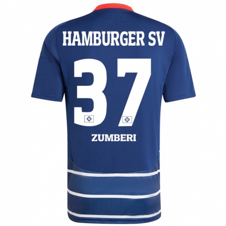 Kandiny Heren Valon Zumberi #37 Donkerblauw Uitshirt Uittenue 2024/25 T-Shirt