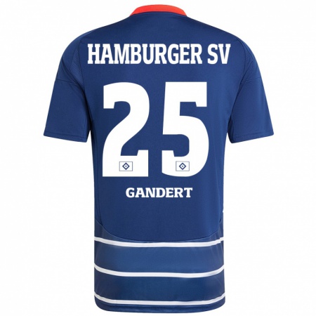 Kandiny Heren Jeremy Gandert #25 Donkerblauw Uitshirt Uittenue 2024/25 T-Shirt