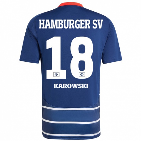 Kandiny Herren Nele Karowski #18 Dunkelblau Auswärtstrikot Trikot 2024/25 T-Shirt Österreich