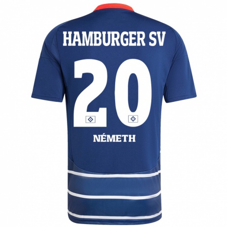 Kandiny Heren András Németh #20 Donkerblauw Uitshirt Uittenue 2024/25 T-Shirt