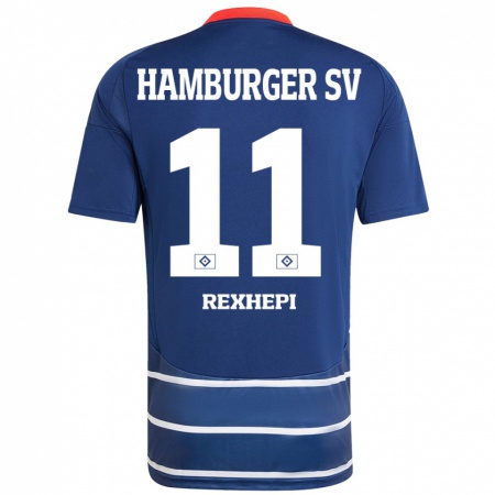 Kandiny Herren Arlind Rexhepi #11 Dunkelblau Auswärtstrikot Trikot 2024/25 T-Shirt Österreich