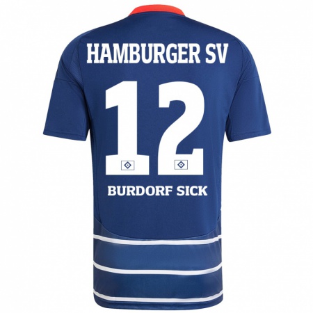 Kandiny Heren Emma Burdorf-Sick #12 Donkerblauw Uitshirt Uittenue 2024/25 T-Shirt