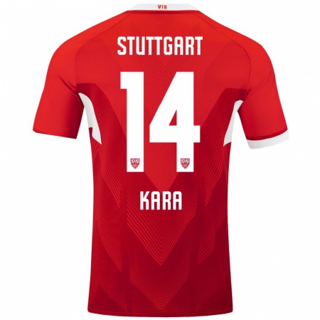 Kandiny Heren Semih Kara #14 Rood Wit Uitshirt Uittenue 2024/25 T-Shirt