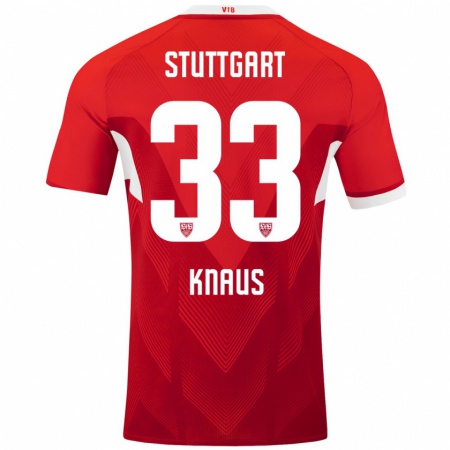 Kandiny Herren Jessica Knaus #33 Rot Weiß Auswärtstrikot Trikot 2024/25 T-Shirt Österreich