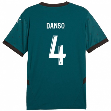 Kandiny Uomo Maglia Kevin Danso #4 Verde Scuro Kit Gara Away 2024/25 Maglietta