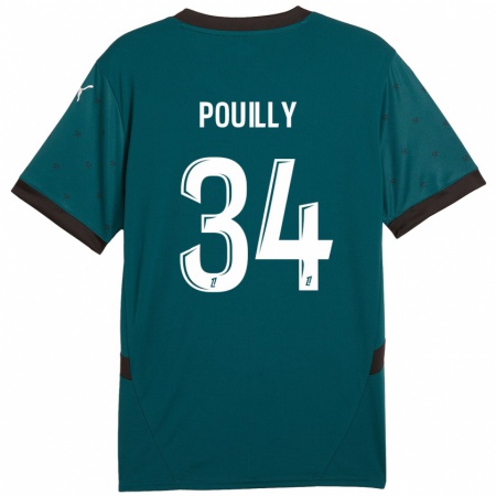 Kandiny Herren Tom Pouilly #34 Dunkelgrün Auswärtstrikot Trikot 2024/25 T-Shirt Österreich