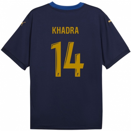 Kandiny Heren Reda Khadra #14 Marineblauw Goud Uitshirt Uittenue 2024/25 T-Shirt