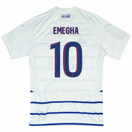 Kandiny Uomo Maglia Emanuel Emegha #10 Bianco Blu Kit Gara Away 2024/25 Maglietta