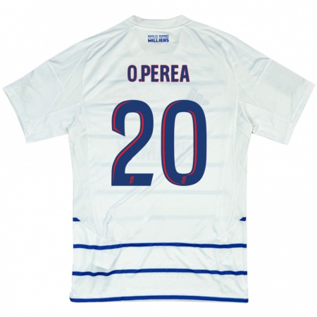 Kandiny Uomo Maglia Óscar Perea #20 Bianco Blu Kit Gara Away 2024/25 Maglietta