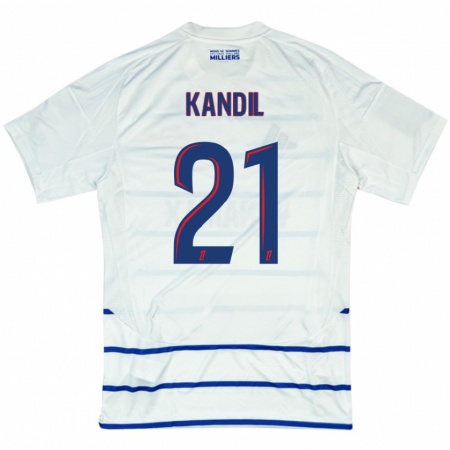 Kandiny Heren Nordine Kandil #21 Wit Blauw Uitshirt Uittenue 2024/25 T-Shirt