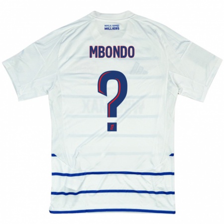 Kandiny Uomo Maglia Fredy André #0 Bianco Blu Kit Gara Away 2024/25 Maglietta