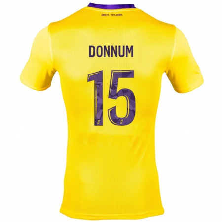 Kandiny Heren Aron Dønnum #15 Geel Paars Uitshirt Uittenue 2024/25 T-Shirt