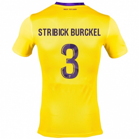 Kandiny Heren Laetitia Stribick-Burckel #3 Geel Paars Uitshirt Uittenue 2024/25 T-Shirt