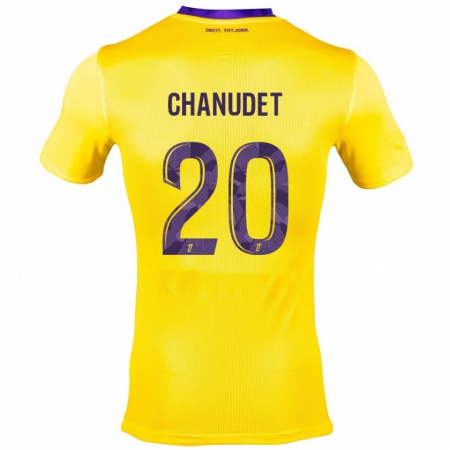 Kandiny Heren Coralie Chanudet #20 Geel Paars Uitshirt Uittenue 2024/25 T-Shirt