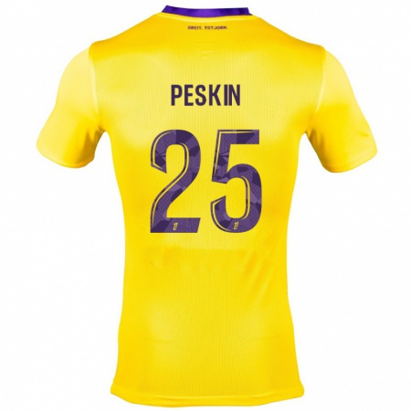 Kandiny Heren Kelso Peskin #25 Geel Paars Uitshirt Uittenue 2024/25 T-Shirt