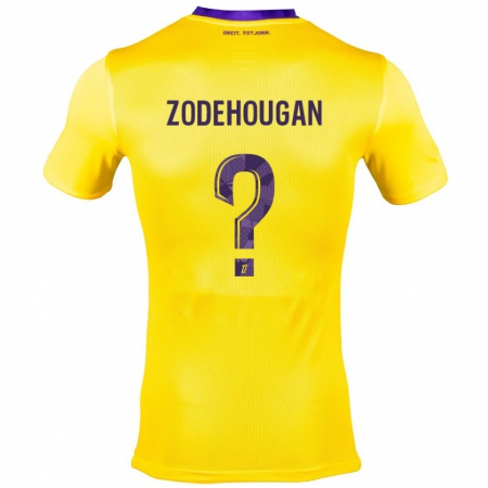 Kandiny Heren Yanis Zodehougan #0 Geel Paars Uitshirt Uittenue 2024/25 T-Shirt