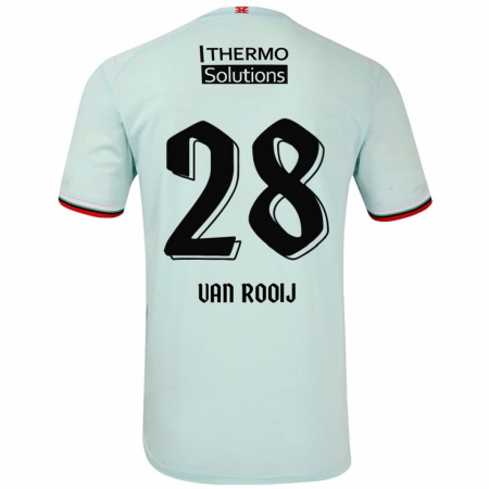 Kandiny Heren Bart Van Rooij #28 Lichtgroen Uitshirt Uittenue 2024/25 T-Shirt