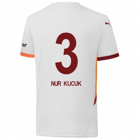 Kandiny Heren Rabia Nur Küçük #3 Wit Geel Rood Uitshirt Uittenue 2024/25 T-Shirt