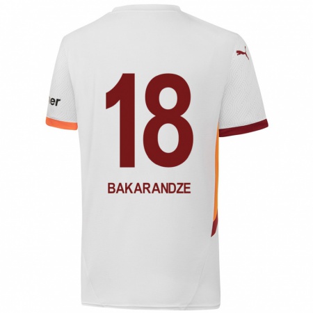 Kandiny Heren Kristina Bakarandze #18 Wit Geel Rood Uitshirt Uittenue 2024/25 T-Shirt