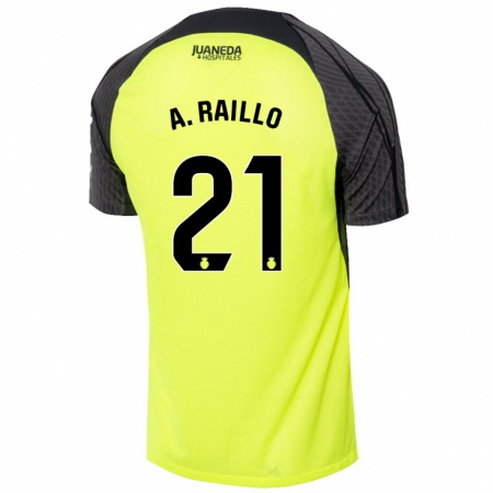 Kandiny Heren Antonio Raíllo #21 Fluorescerend Groen Zwart Uitshirt Uittenue 2024/25 T-Shirt