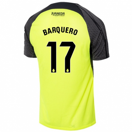 Kandiny Heren Adrián Barquero #17 Fluorescerend Groen Zwart Uitshirt Uittenue 2024/25 T-Shirt