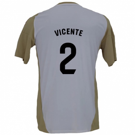 Kandiny Heren David Vicente #2 Bruin Wit Uitshirt Uittenue 2024/25 T-Shirt