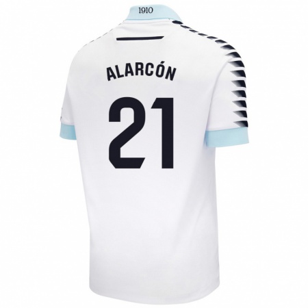 Kandiny Heren Tomás Alarcón #21 Wit Blauw Uitshirt Uittenue 2024/25 T-Shirt